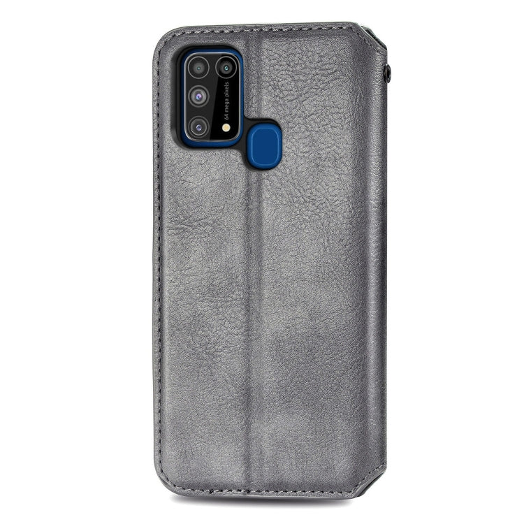 For Samsung Galaxy M31 Cubic Grid Pressed Horizontal Flip Magnetic PU Leather Case with Holder & Card Slots & Wallet