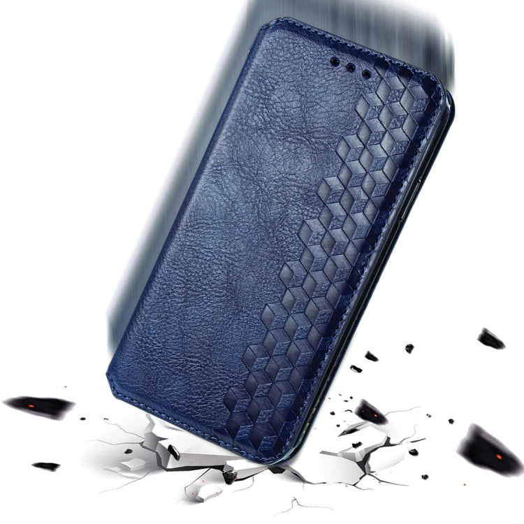 For Sharp R5G Cubic Grid Pressed Horizontal Flip Magnetic PU Leather Case with Holder & Card Slots & Wallet