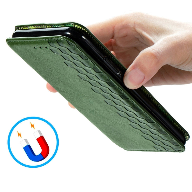 For Sharp R5G Cubic Grid Pressed Horizontal Flip Magnetic PU Leather Case with Holder & Card Slots & Wallet