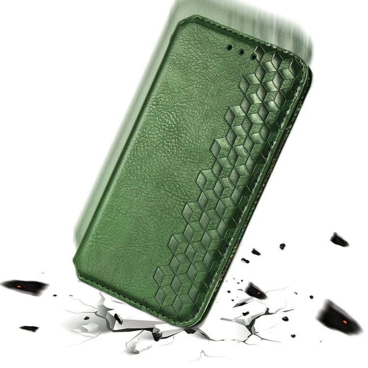 For Sharp R5G Cubic Grid Pressed Horizontal Flip Magnetic PU Leather Case with Holder & Card Slots & Wallet