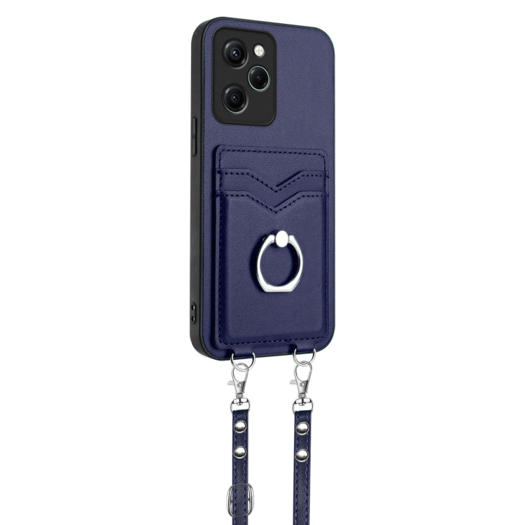 For Xiaomi Poco X5 Pro R20 Crossbody Rope Ring Card Holder Phone Case