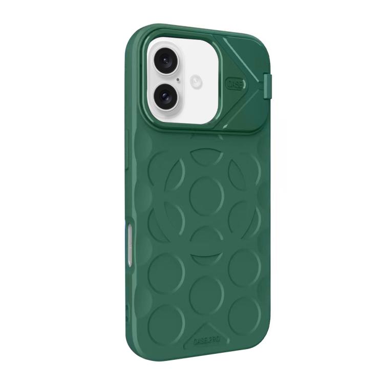 For iPhone 16 Plus Lens Frame Holder MagSafe PC Hybrid TPU Phone Case