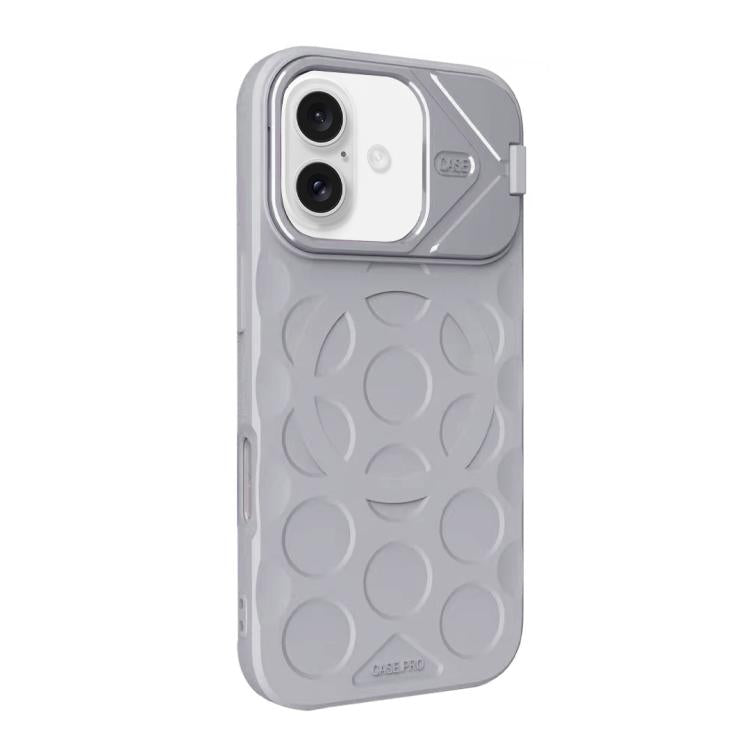 For iPhone 16 Plus Lens Frame Holder MagSafe PC Hybrid TPU Phone Case