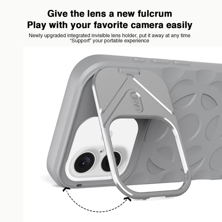 For iPhone 16 Plus Lens Frame Holder MagSafe PC Hybrid TPU Phone Case