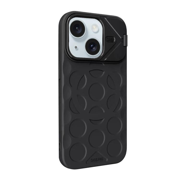 For iPhone 15 Plus Lens Frame Holder MagSafe PC Hybrid TPU Phone Case