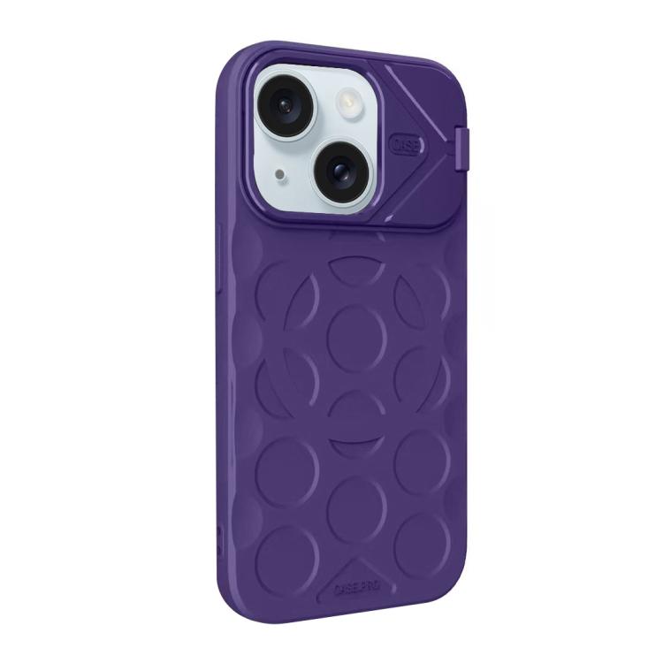 For iPhone 15 Plus Lens Frame Holder MagSafe PC Hybrid TPU Phone Case