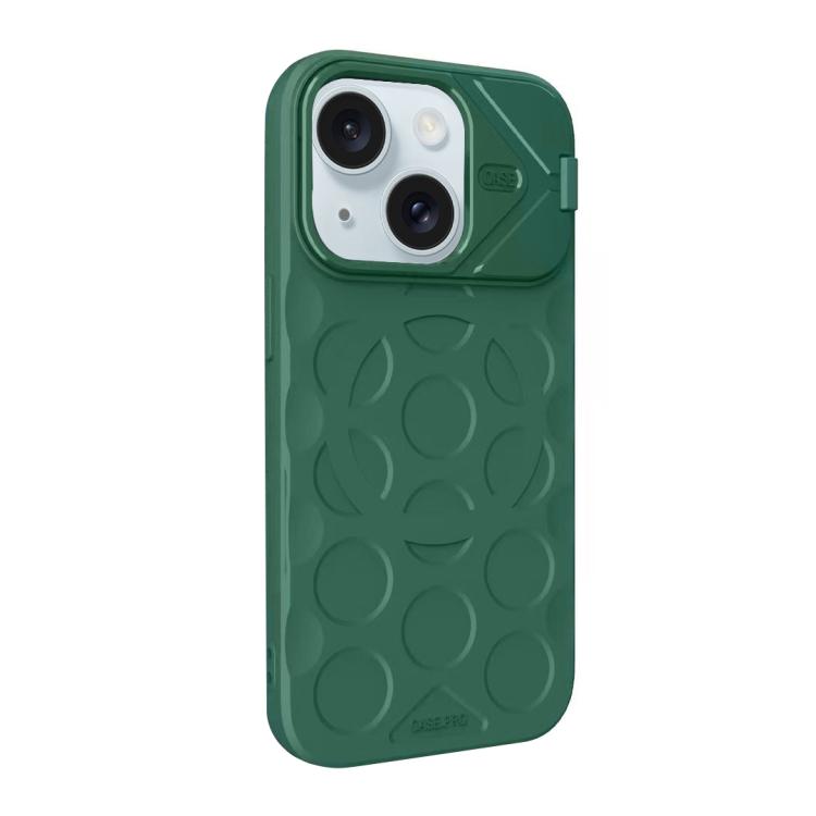 For iPhone 15 Lens Frame Holder MagSafe PC Hybrid TPU Phone Case