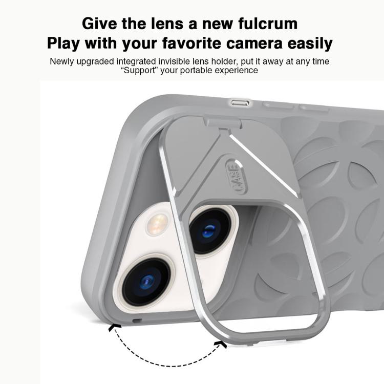 For iPhone 14 Lens Frame Holder MagSafe PC Hybrid TPU Phone Case