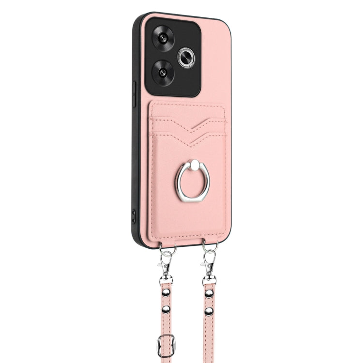For Xiaomi Redmi Turbo 3 R20 Crossbody Rope Ring Card Holder Phone Case