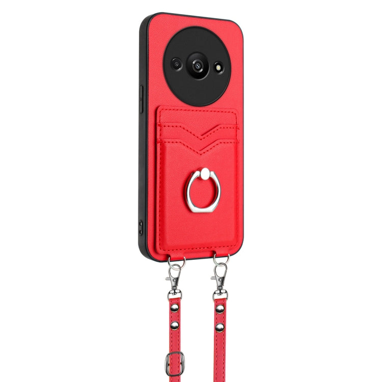 For Xiaomi Redmi A3 4G Global R20 Crossbody Rope Ring Card Holder Phone Case