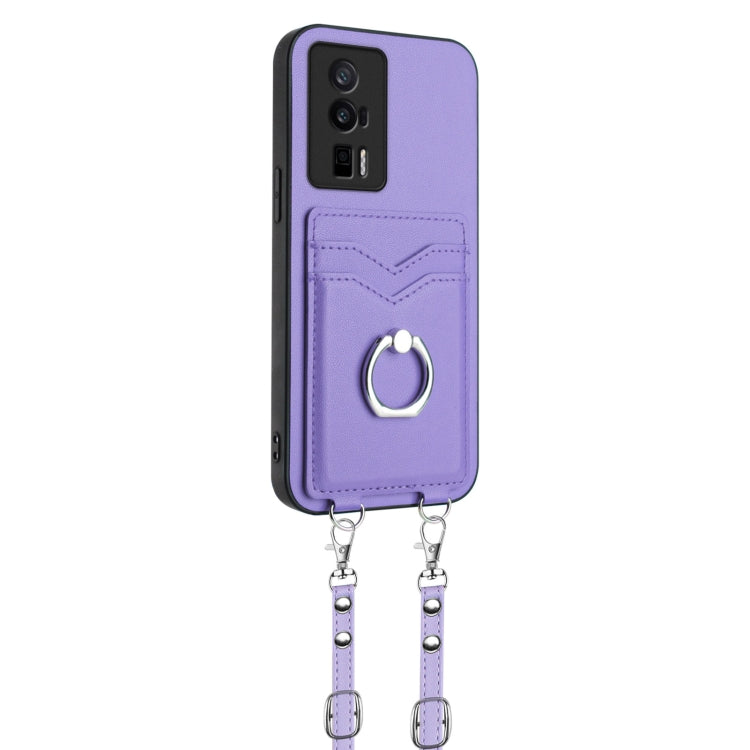 For Xiaomi Redmi K60 / K60 Pro R20 Crossbody Rope Ring Card Holder Phone Case