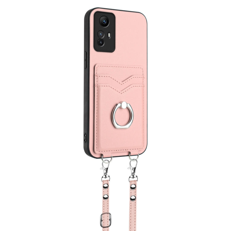 For Xiaomi Redmi Note 12S 4G Global R20 Crossbody Rope Ring Card Holder Phone Case