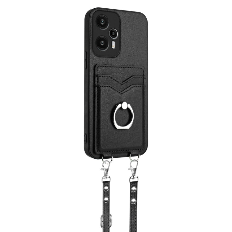 For Xiaomi Redmi Note 12 Turbo R20 Crossbody Rope Ring Card Holder Phone Case