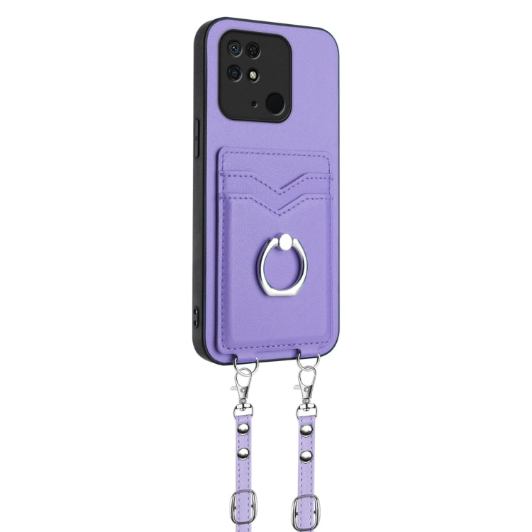 For Xiaomi Redmi 10C R20 Crossbody Rope Ring Card Holder Phone Case