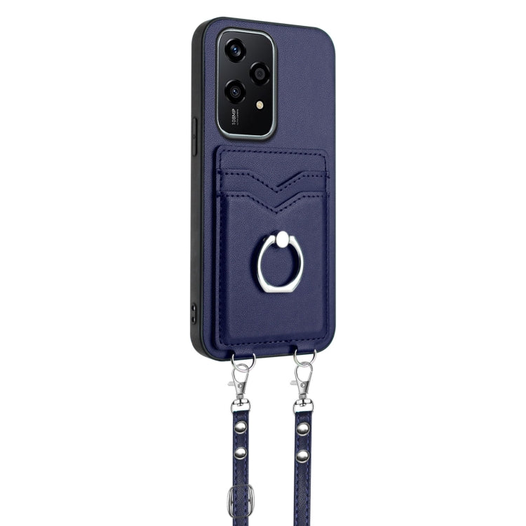 For Honor 200 Lite Global R20 Crossbody Rope Ring Card Holder Phone Case