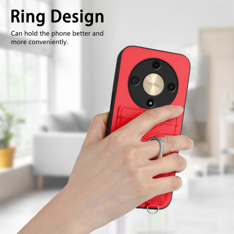 For Honor X9b / Magic6 Lite R20 Crossbody Rope Ring Card Holder Phone Case
