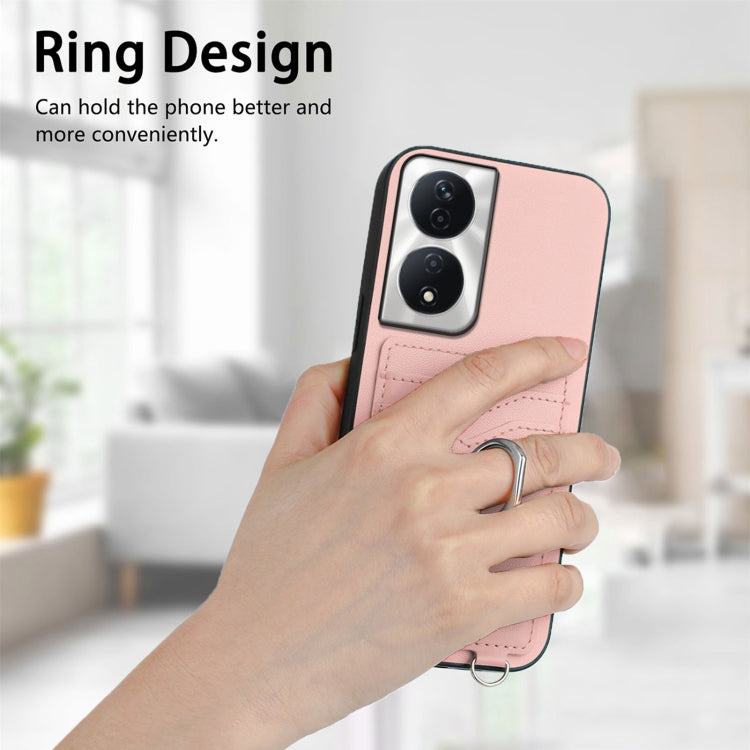 For Honor X7b / Play 8T 5G R20 Crossbody Rope Ring Card Holder Phone Case