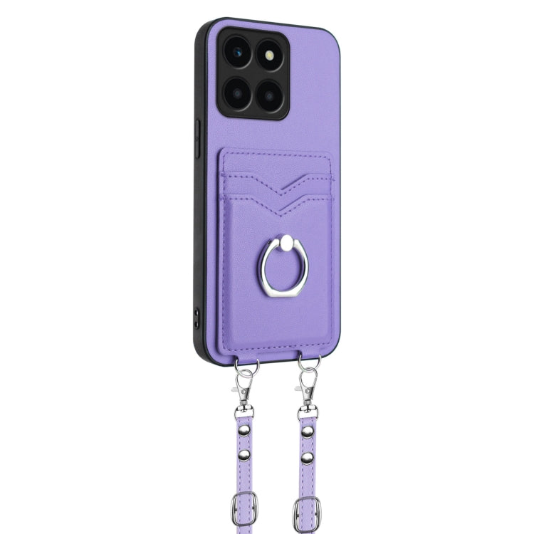 For Honor X6a Global R20 Crossbody Rope Ring Card Holder Phone Case