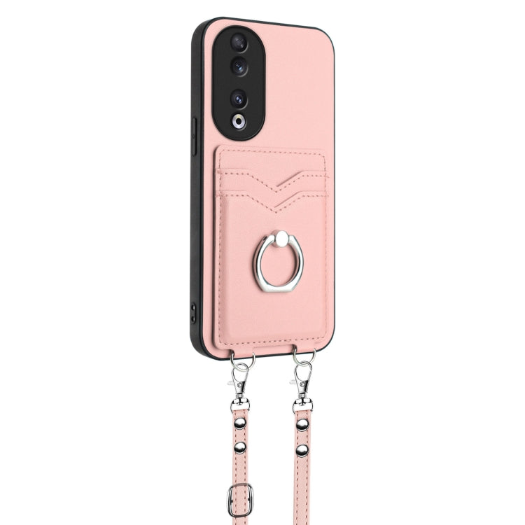 For Honor 90 R20 Crossbody Rope Ring Card Holder Phone Case