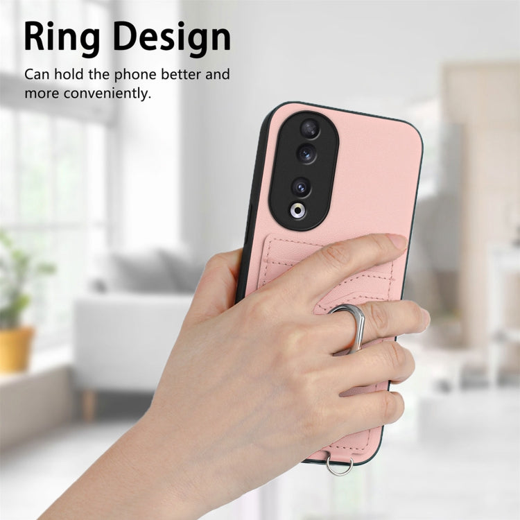 For Honor 90 R20 Crossbody Rope Ring Card Holder Phone Case