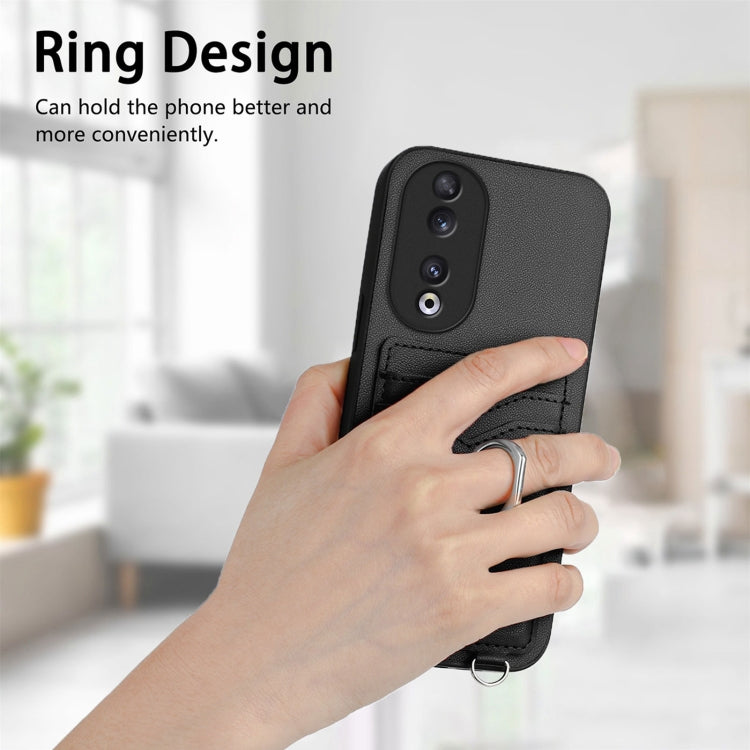 For Honor 90 R20 Crossbody Rope Ring Card Holder Phone Case