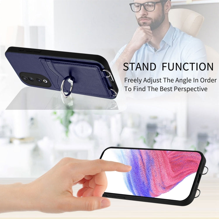 For Honor 90 R20 Crossbody Rope Ring Card Holder Phone Case