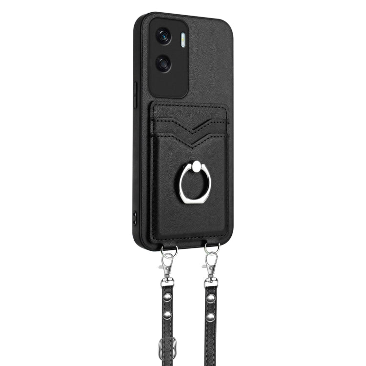 For Honor X50i R20 Crossbody Rope Ring Card Holder Phone Case