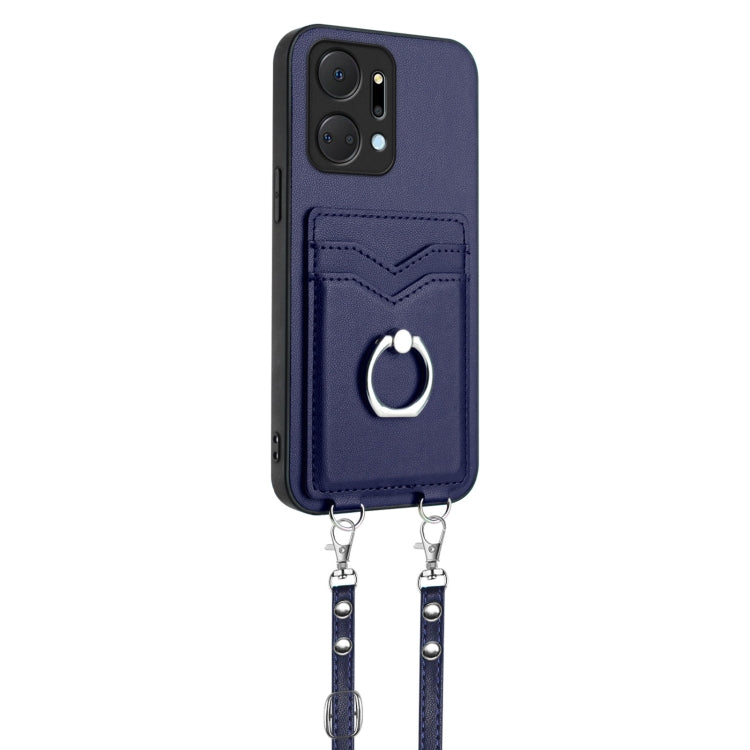 For Honor X7a / Play7T R20 Crossbody Rope Ring Card Holder Phone Case