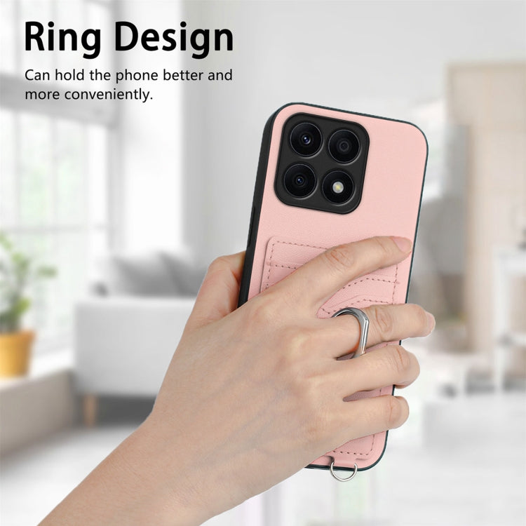 For Honor X8a R20 Crossbody Rope Ring Card Holder Phone Case
