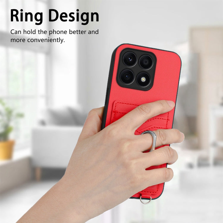 For Honor X8a R20 Crossbody Rope Ring Card Holder Phone Case