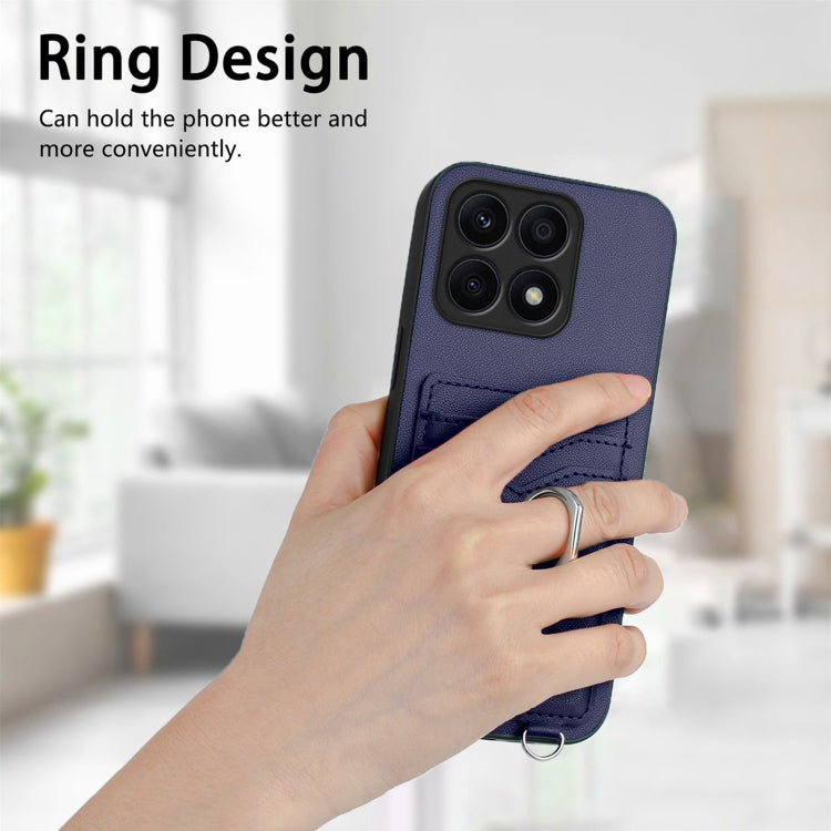 For Honor X8a R20 Crossbody Rope Ring Card Holder Phone Case