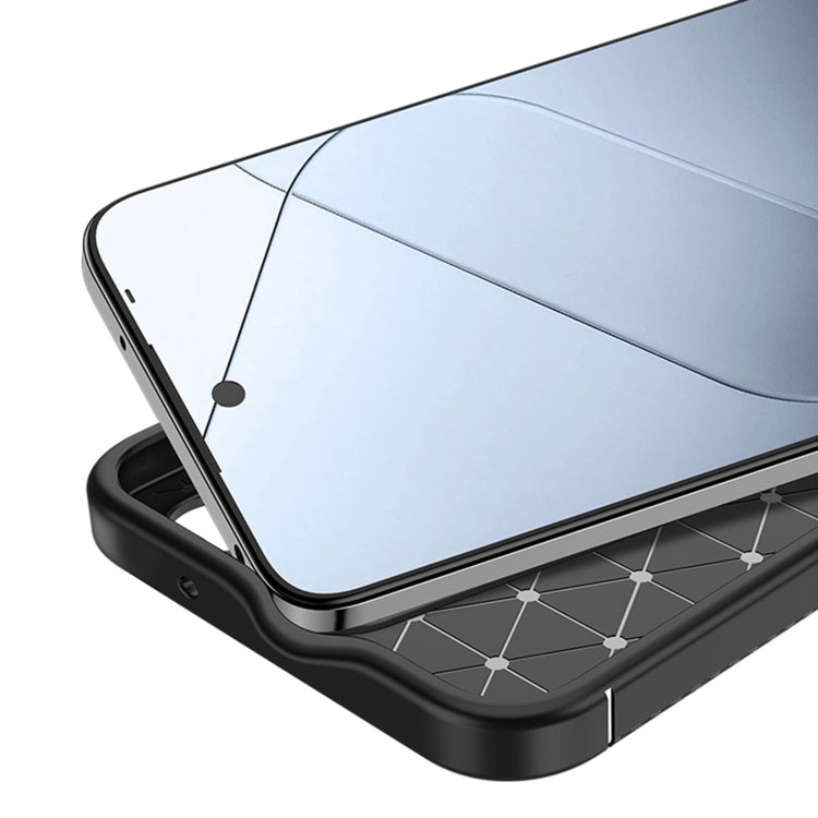For Xiaomi Redmi 13 4G Carbon Fiber Texture Shockproof TPU Phone Case - Black