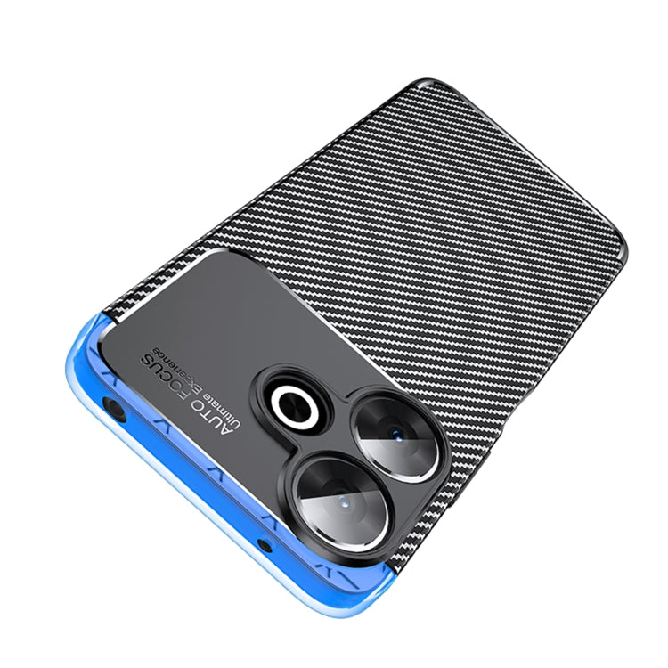 For Xiaomi Redmi 13 4G Carbon Fiber Texture Shockproof TPU Phone Case - Black