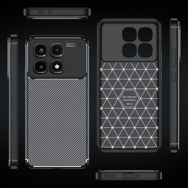 For Redmi K70 Ultra Carbon Fiber Texture Shockproof TPU Phone Case - Black