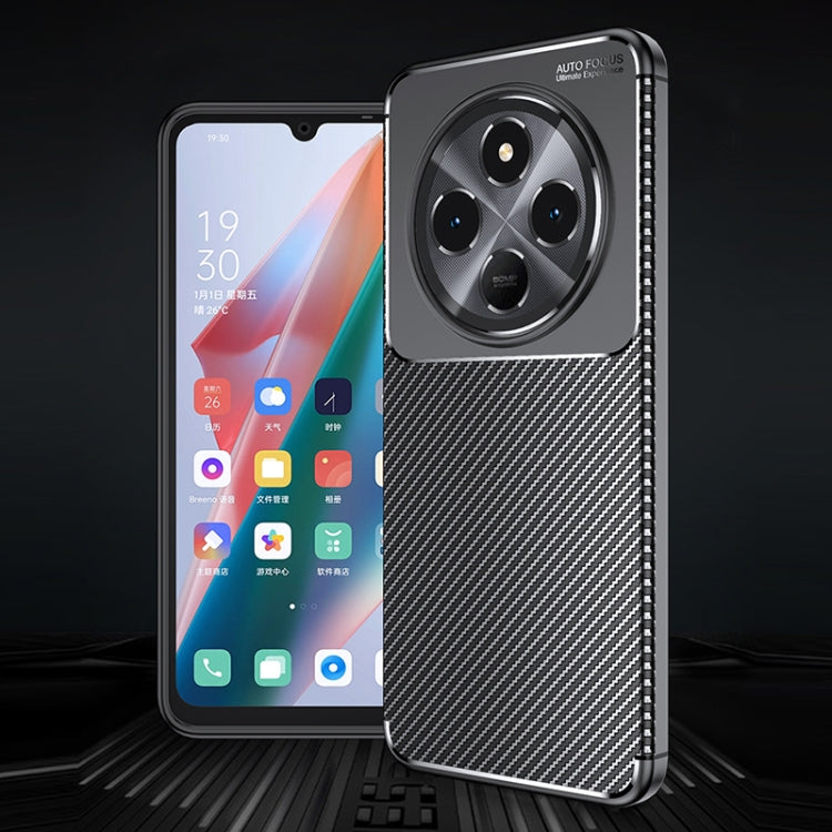 For  Redmi 14C 4G Carbon Fiber Texture Shockproof TPU Phone Case - Black