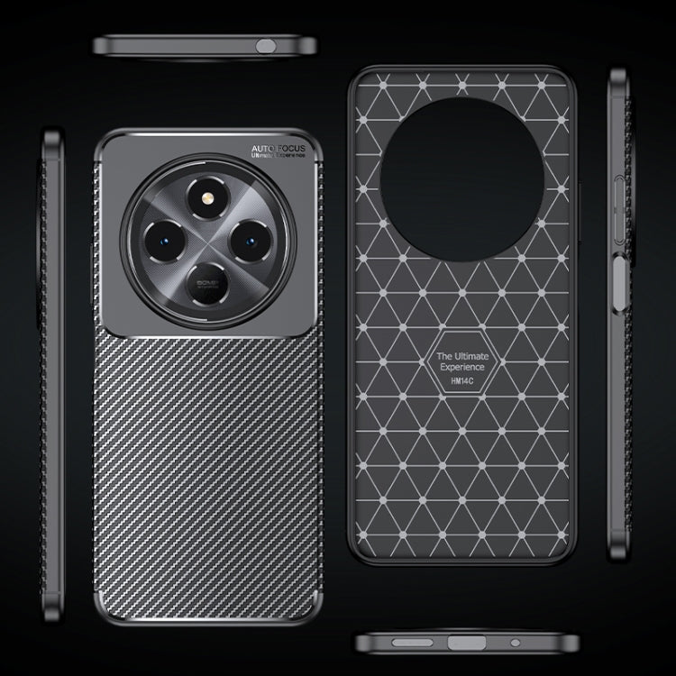 For  Redmi 14C 4G Carbon Fiber Texture Shockproof TPU Phone Case - Black