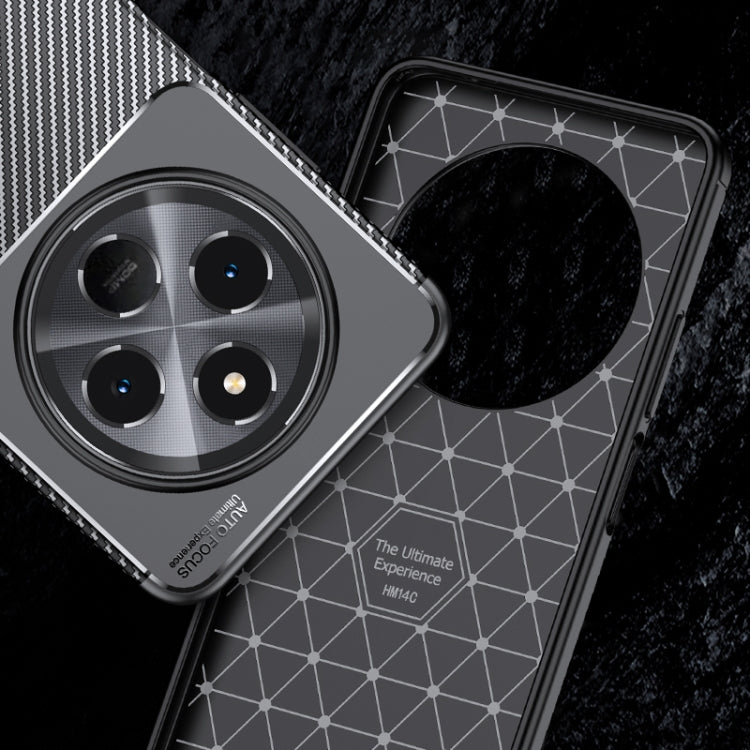 For  Redmi 14C 4G Carbon Fiber Texture Shockproof TPU Phone Case - Black