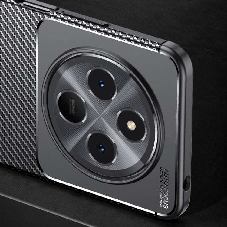 For  Redmi 14C 4G Carbon Fiber Texture Shockproof TPU Phone Case - Black