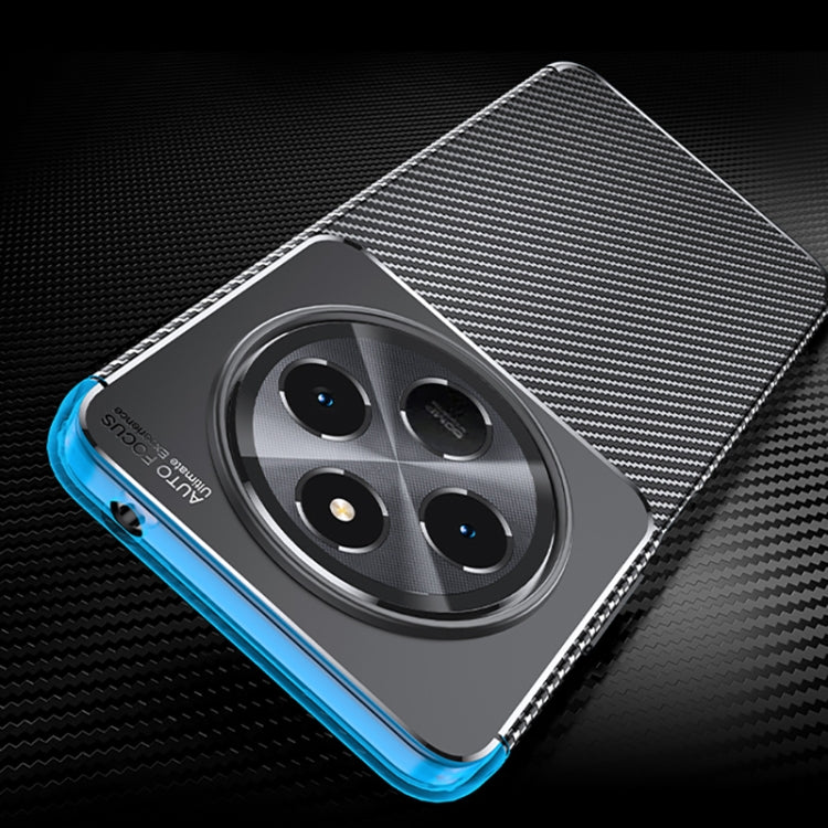 For  Redmi 14C 4G Carbon Fiber Texture Shockproof TPU Phone Case - Black
