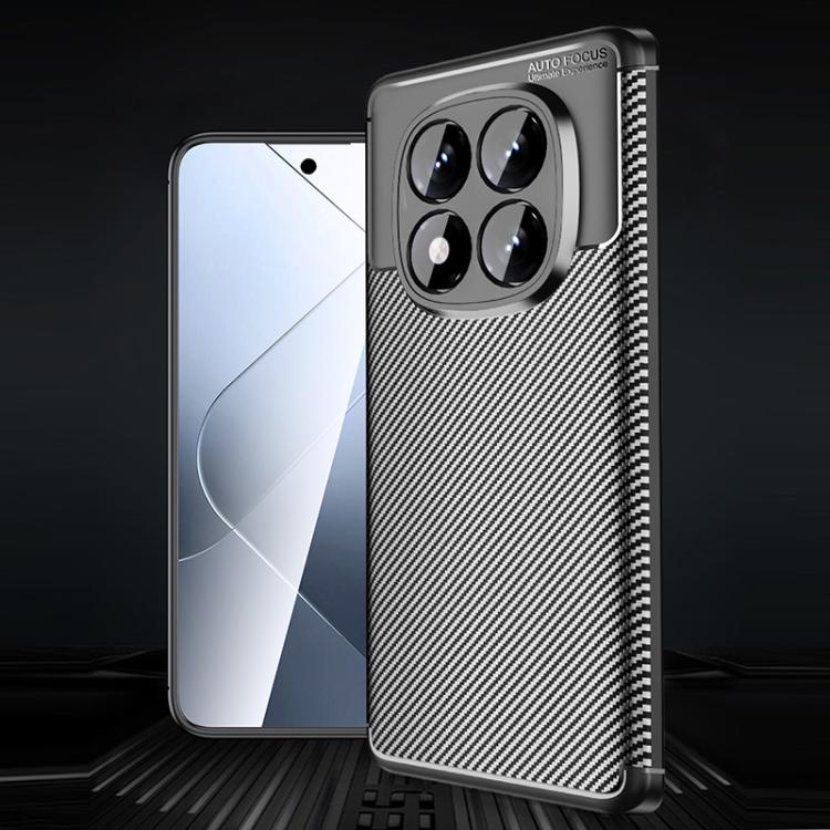 For Redmi Note 14 Pro 4G Carbon Fiber Texture Shockproof TPU Phone Case - Black