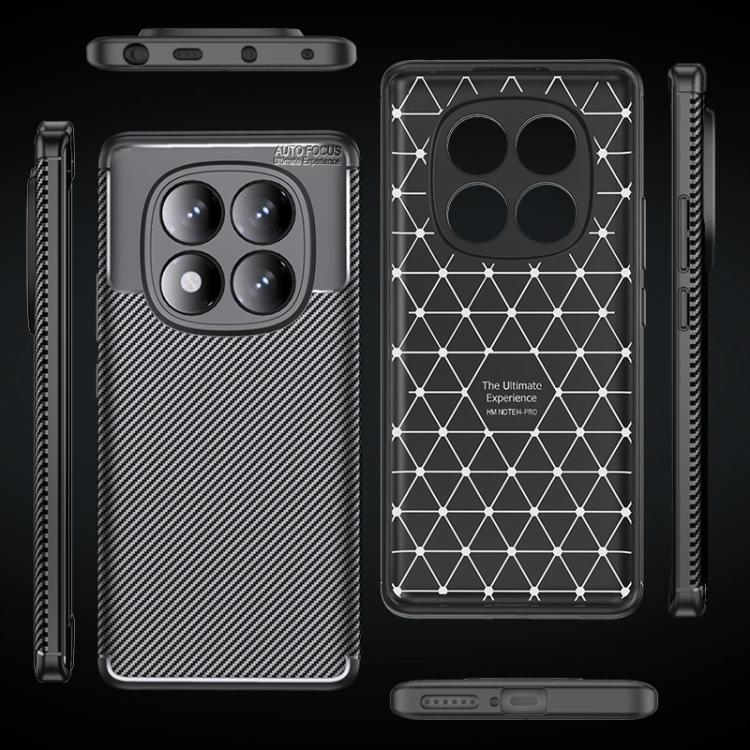 For Redmi Note 14 Pro 4G Carbon Fiber Texture Shockproof TPU Phone Case - Black