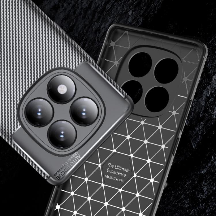 For Redmi Note 14 Pro 4G Carbon Fiber Texture Shockproof TPU Phone Case - Black