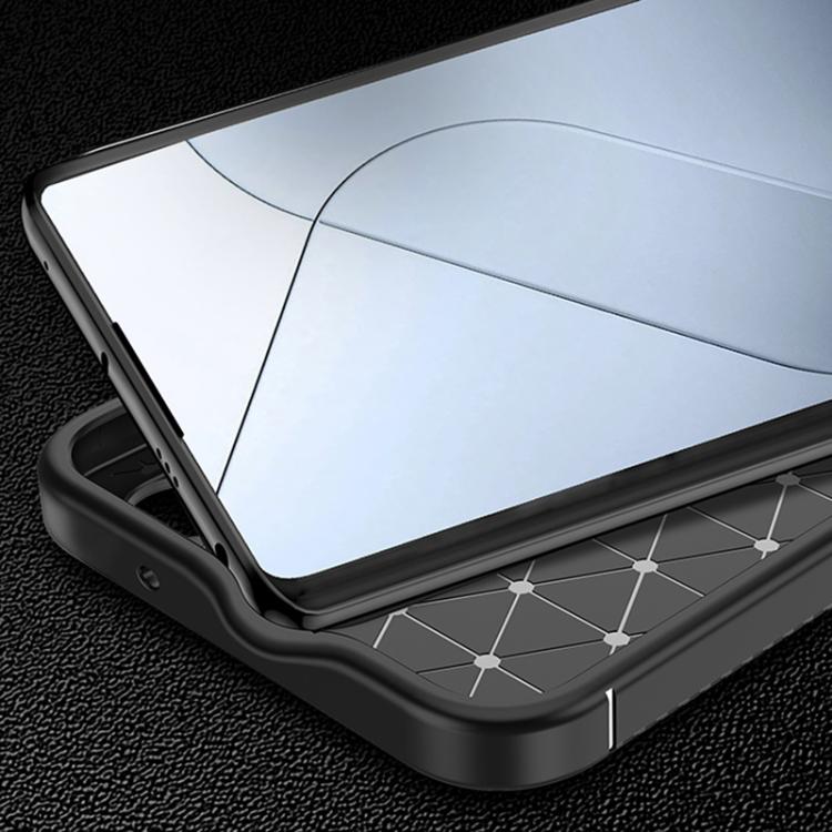 For Redmi Note 14 Pro 4G Carbon Fiber Texture Shockproof TPU Phone Case - Black