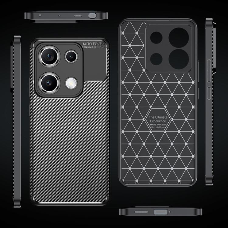 For Redmi Note 14S 4G Carbon Fiber Texture Shockproof TPU Phone Case - Black