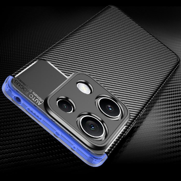 For Redmi Note 14S 4G Carbon Fiber Texture Shockproof TPU Phone Case - Black