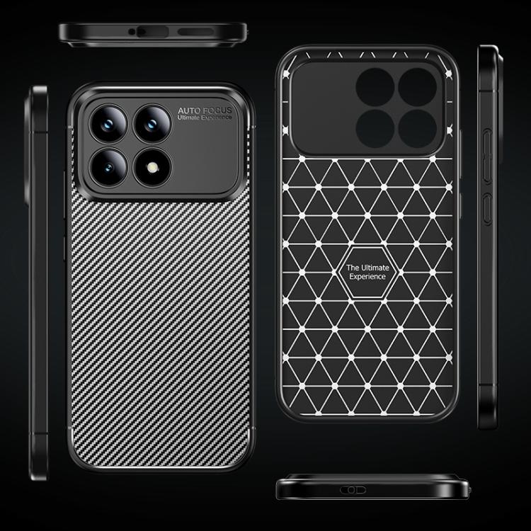 For Redmi K90 / Poco F8 Pro Carbon Fiber Texture Shockproof TPU Phone Case - Black