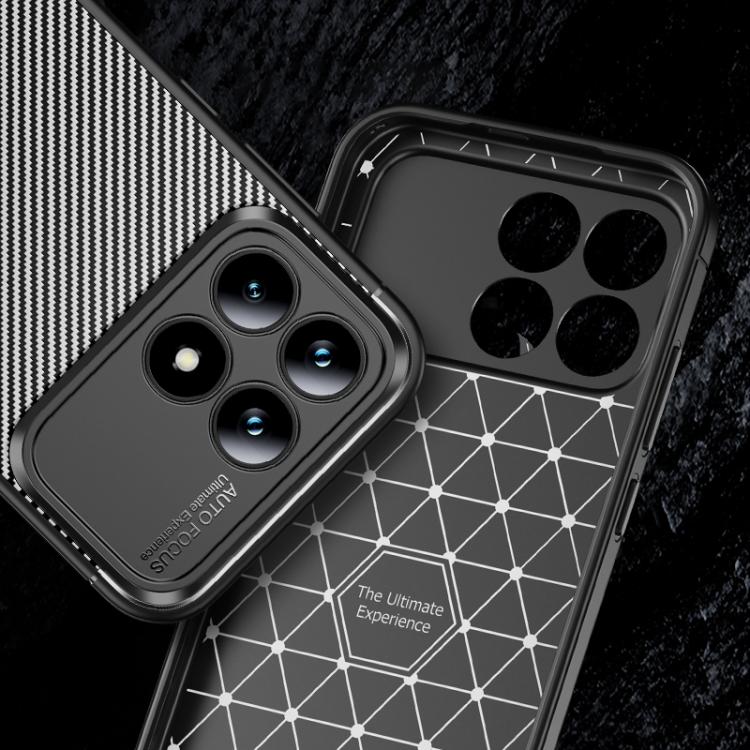 For Redmi K90 / Poco F8 Pro Carbon Fiber Texture Shockproof TPU Phone Case - Black