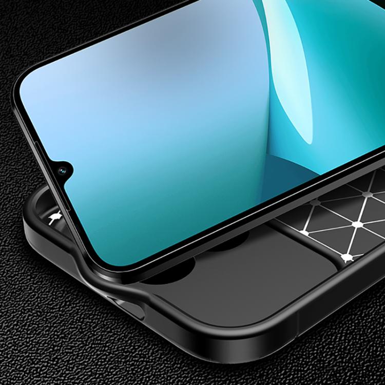 For Redmi K90 / Poco F8 Pro Carbon Fiber Texture Shockproof TPU Phone Case - Black