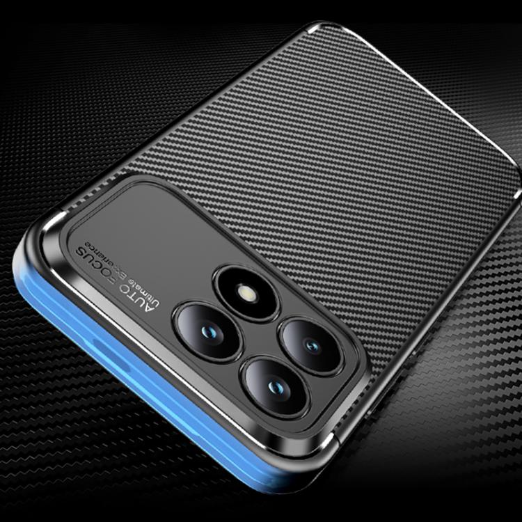 For Redmi K90 / Poco F8 Pro Carbon Fiber Texture Shockproof TPU Phone Case - Black