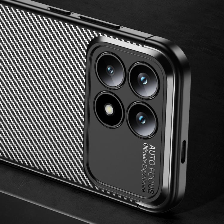 For Redmi K90 / Poco F8 Pro Carbon Fiber Texture Shockproof TPU Phone Case - Black